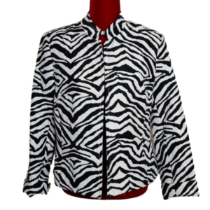 Erin Zebra Striped Jacket Size: Petite Large